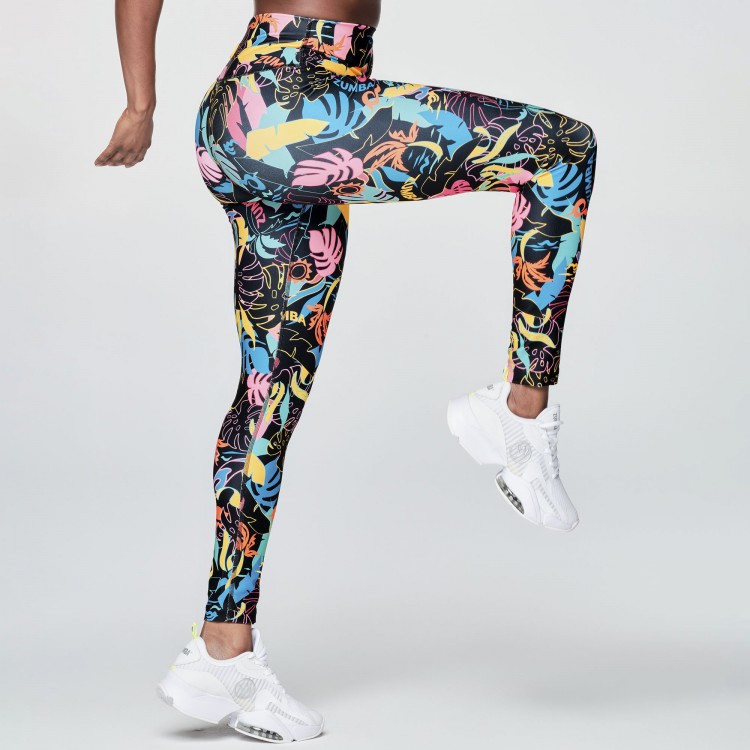 Zumba Palm Party High Waisted Ankle Legging