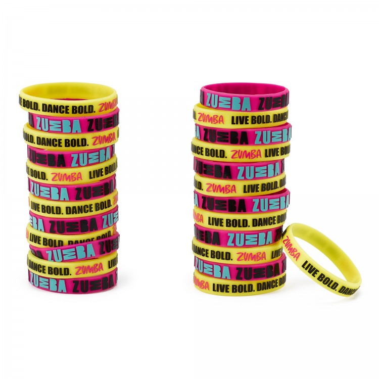 Zumba Dance Bold Rubber Bracelets 25PK