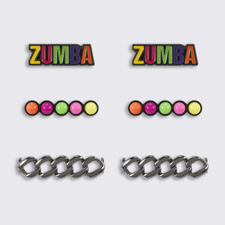 Zumba Color Blocked Shoe Charms 6PK