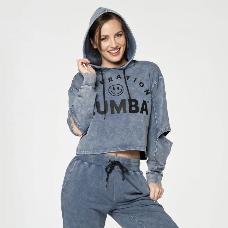 Generation Zumba Cut-Out Crop Pullover Hoodie