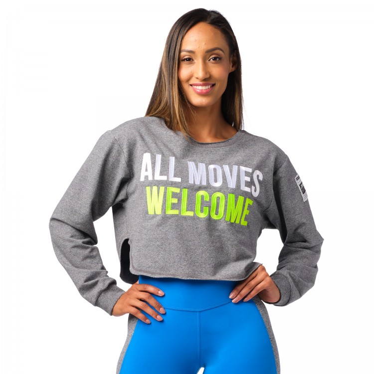 All Moves Welcome Cropped Sweatshirt
