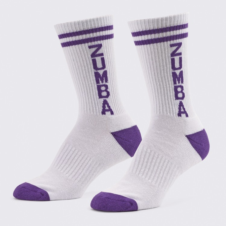 Zumba High Socks - White/Purple